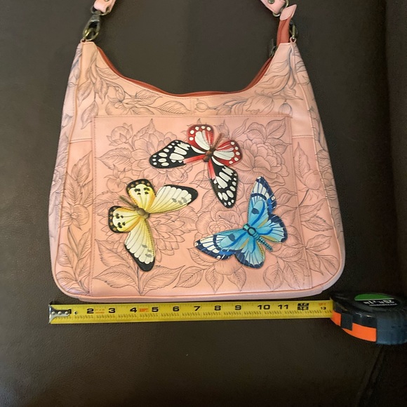 Anuschka leather shoulder bag with coin/key purse - Picture 3 of 7